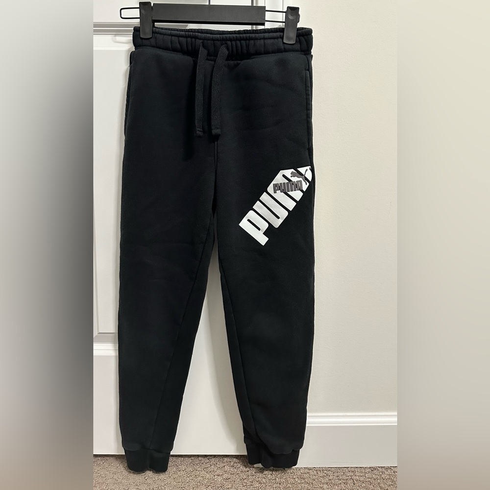 Puma Black Jogger Pants with White Logo